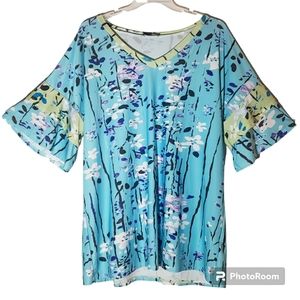 Lily women's plus size 3X floral print pullover summer top. 923